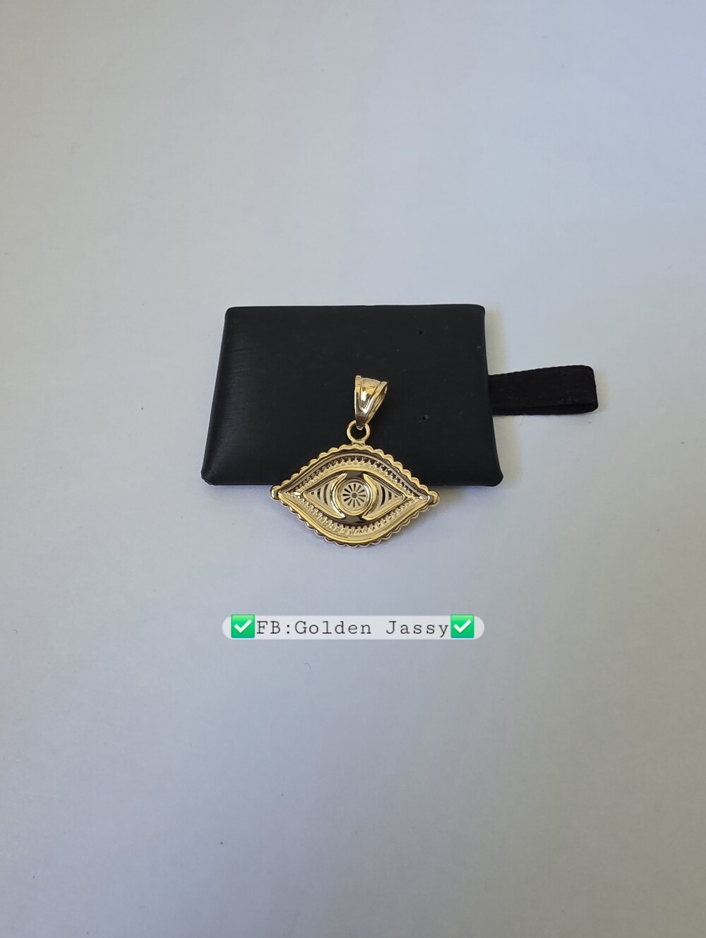 18K Real Gold Evil Eye Pendant